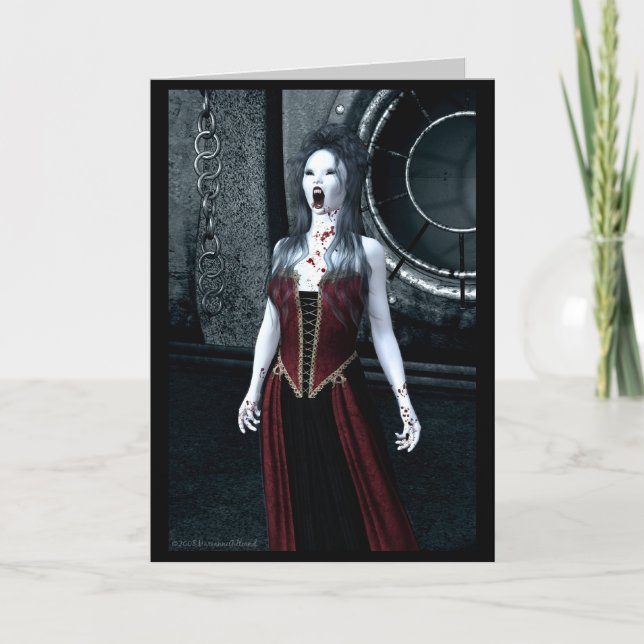 Convite Scream Vampire Halloween Party Invitation Card (Frente)