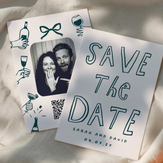 Convite Scribble Funny Doodle Save the date (Criador carregado)
