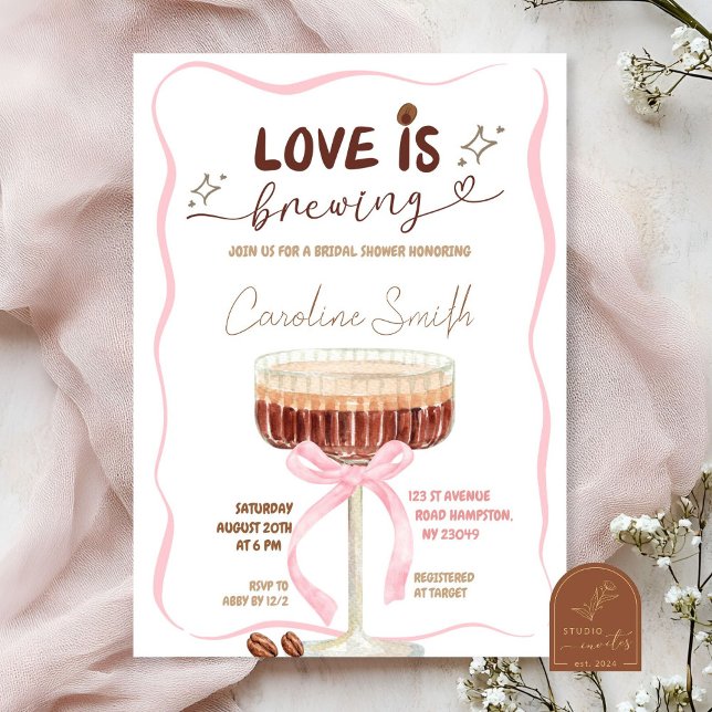 Convite ScribbleEspresso Martini Coquette O Amor Está Cozi (Criador carregado)