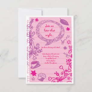 Convite SCRIBBLES na placa do partido Bat Mitzvah NOTEPAPE