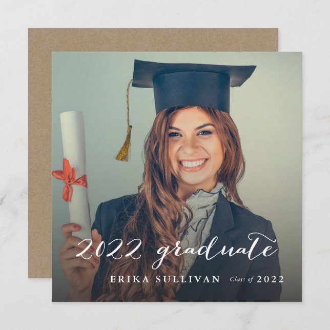 Convite Script 2022 Graduation Photo Party (Frente/Verso)