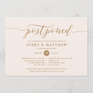 Convite Script Adiado à Cerimônia de Casamento e Recepç