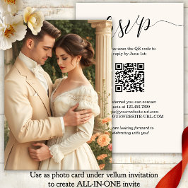 Convite Script All in One Vellum Photo Background Casament