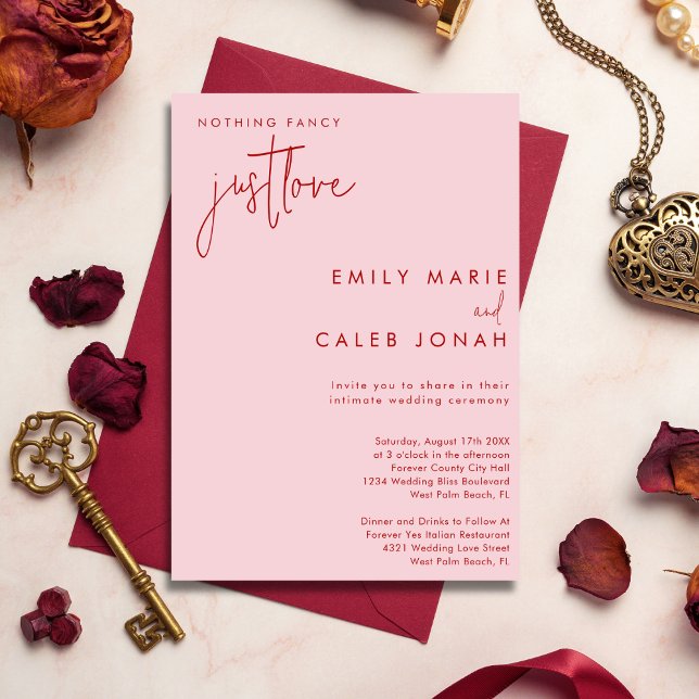 Convite Script Apenas Amor Rosa Casamento Íntimo Fórum de  (Criador carregado)