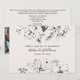 Convite Script Botânico de Foto da Festa de formatura 3