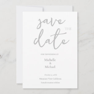 Convite Script Calliographic Wedding Modern Save the Date