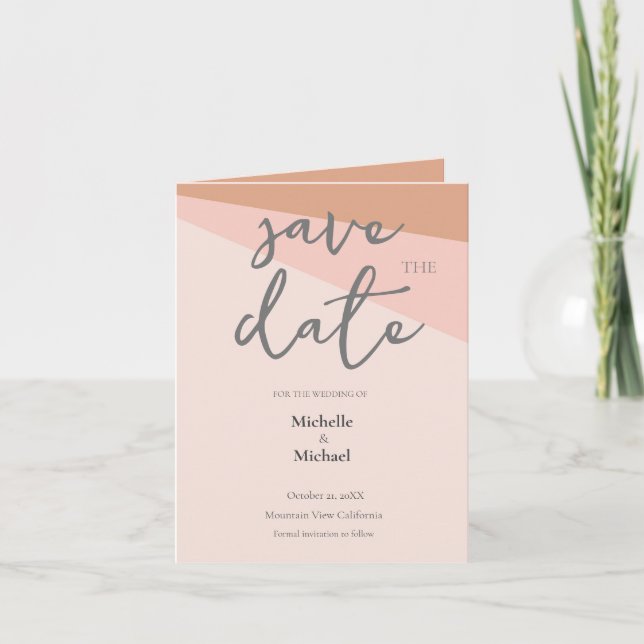 Convite Script Calliographic Wedding Modern Save the Date (Frente)