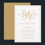 Convite Script clássico Dourado de aniversário 50<br><div class="desc">Celebre o grande estilo 5-0! Leve a sua celebração de aniversário para o próximo nível com este Convite formal de Script Clássico de 50º aniversário Dourado. Com uma caixa de texto de ouro clássica sobre fundo branco, detalhes personalizados podem ser incluídos em uma caligrafia moderna com letra de mão. Adicione...</div>
