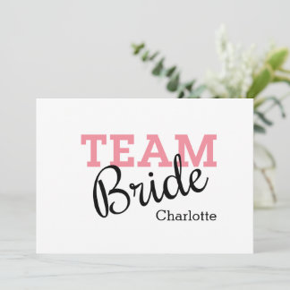 Convite Script Cor-de-rosa do Team Bride