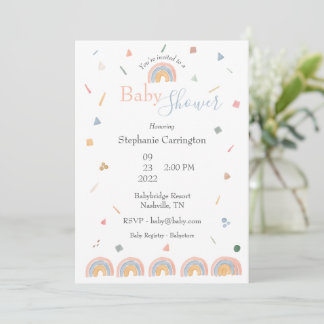 Convite Script de Chá de fraldas de Aquarela Boho