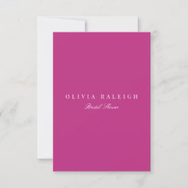 Convite Script de Chá de panela branco e magenta