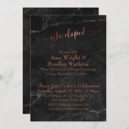 Convite Script de Cobre que Elografamos no Mármore Negro