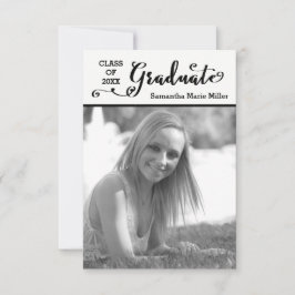 Convite Script de formando Vertical - Graduação 3x5