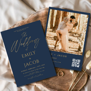 Convite Script de Fotografia do Código QR de Casamento Dou