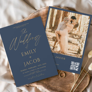 Convite Script de Fotografia do Código QR de Casamento Dou
