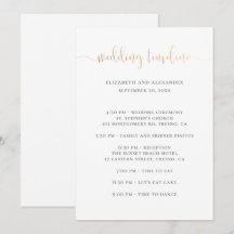 Script de linha de tempo de festa de casamento. Ca