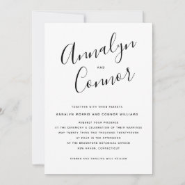 Convite Script de Luxo Moderno | Casamento mínimo de Na mo