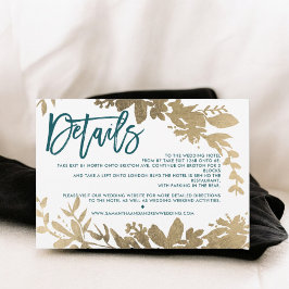 Convite Script de ouro em chic Direção de casamento de tea