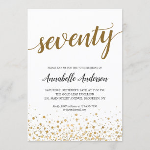 Convite Script de Pontos de Confetti Moderno Dourado de An