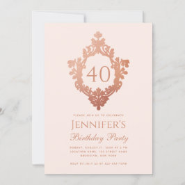 Convite Script de repouso de campo Dourado, Rosa-Rosa aniv