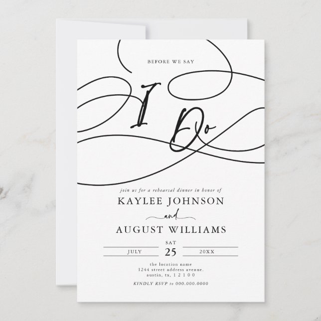 Convite Script De rico Antes De Dizermos "Eu Faço" Janto D (Frente)