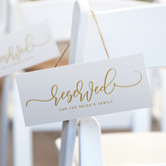 Convite Script de Sinalização Reservada de Casamento Flat 