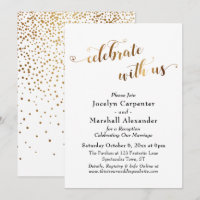 Script Dourado Celebre Conosco Confetes de Fundo