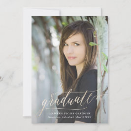 Convite Script Dourado de Formando Gilded na Graduação de 