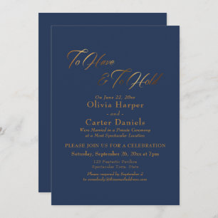 Convite Script Dourado Elegante para ter e segurar o Marin