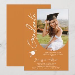 Convite Script Elegante Moderno de Festa de formatura de F
