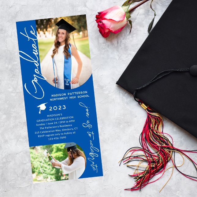 Convite Script Elegante Moderno de Festa de formatura de F (Criador carregado)