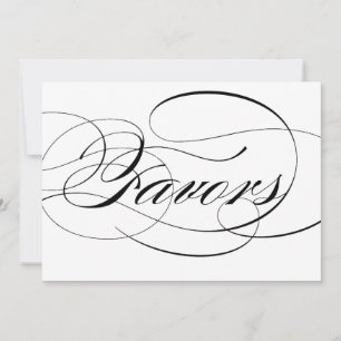 Convite Script Elegante Negro Favorece Sinal de Casamento