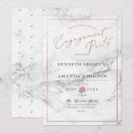 Convite Script Elegante PixDezines, Rosa Marble+Faux Doura