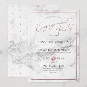 Convite Script Elegante PixDezines, Rosa Marble+Faux Doura