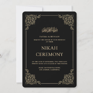 Convite Script Formal Barroco Antigo Cerimônia de Nikah Pr