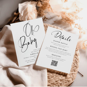 Convite Script manuscrito minimalista tudo em um único cód