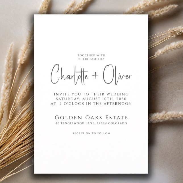 Convite Script manuscrito mínimo moderno (Criador carregado)