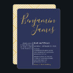 Convite SCRIPT MINIMAL Bar moderno Mitzvah marinho azul<br><div class="desc">por kat massard >> WWW.SIMPLYSWEETPAPERIE.COM <<< Um super-na moda e design de convite sofisticado para o BAR/BAT MITZVAH do seu filho! Dica: 1. Para alterar/mover gráficos e fontes e adicionar mais texto - pressione o botão "personalizar". - - - - - - - - - - - - - -...</div>