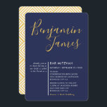 Convite SCRIPT MINIMAL Bar moderno Mitzvah marinho azul<br><div class="desc">por kat massard >> WWW.SIMPLYSWEETPAPERIE.COM <<< Um super-na moda e design de convite sofisticado para o BAR/BAT MITZVAH do seu filho! Dica: 1. Para alterar/mover gráficos e fontes e adicionar mais texto - pressione o botão "personalizar". - - - - - - - - - - - - - -...</div>