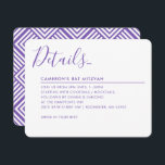 Convite SCRIPT MINIMAL detalhes modernos Bat Mitzvah púrpu<br><div class="desc">por kat massard >> WWW.SIMPLYSWEETPAPERIE.COM <<< Um super-na moda e design de convite sofisticado para o BAR/BAT MITZVAH do seu filho! Dica: 1. Para alterar/mover gráficos e fontes e adicionar mais texto - pressione o botão "personalizar". - - - - - - - - - - - - - -...</div>