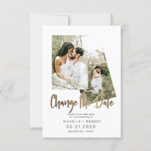 Convite script minimalista duas Fotografias Alterar a Data