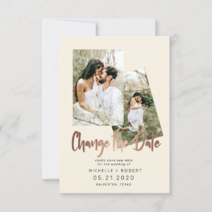 Convite script minimalista duas Fotografias Alterar a Data