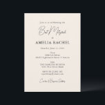 Convite Script Minimalista Ivory Cream Modern Bat Mitzvah<br><div class="desc">Script Minimalista Personalizado Ivory Cream Moderno Bat Mitzvah Convite</div>