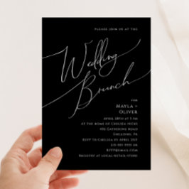 Convite Script Minimalista Whimsical | Black Wedch Brunch
