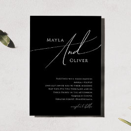 Convite Script Minimalista Whimsical | Casamento Negro