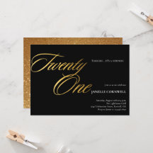 Script mínimo preto e aniversário de 21 anos Doura