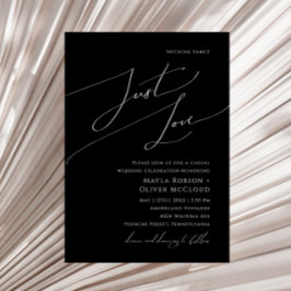 Convite Script Mínimo Whimsical | Casamento por Amor Negro