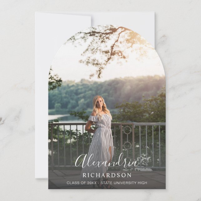 Convite Script Mod Name V Photo Graduation Comunicado Ar (Frente)