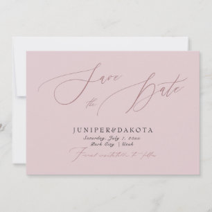 Convite Script Modern do Rosa Dusty do PixDezines Salve a