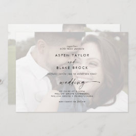 Convite Script Moderno | Casamento de Fotografias Horizont